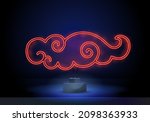 vector neon oriental red cloud  ... | Shutterstock .eps vector #2098363933