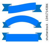 set of blue ribbon banner icon... | Shutterstock .eps vector #1341714386