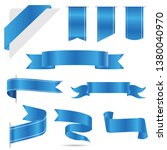 set of blue ribbon banner icon... | Shutterstock .eps vector #1380040970