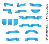 set of blue ribbon banner icon... | Shutterstock .eps vector #1597226539
