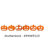 group of orange jack o lantern... | Shutterstock . vector #694469113