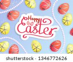 happy easter greeting card with ... | Shutterstock . vector #1346772626