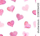 watercolor painted hearts... | Shutterstock .eps vector #2108536433