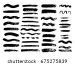 set of black paint  ink brush... | Shutterstock .eps vector #675275839