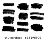 set of black paint  ink brush... | Shutterstock .eps vector #685195903