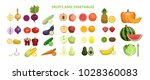 fruits and vegetables set on... | Shutterstock .eps vector #1028360083