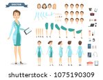 female doctor character set... | Shutterstock .eps vector #1075190309