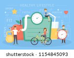 healthy lifestyle concept.... | Shutterstock .eps vector #1154845093
