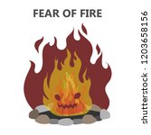 pyrophobia or fear of fire.... | Shutterstock .eps vector #1203658156