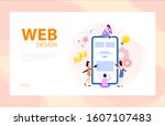 mobile app and web development... | Shutterstock .eps vector #1607107483