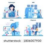 radiologist concept set. doctor ... | Shutterstock .eps vector #1806007930