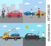 car crash set. different... | Shutterstock . vector #587188130