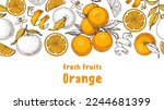 orange fruit hand drawn design. ...