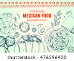 mexican food frame. mexican... | Shutterstock .eps vector #476296420