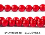 red necklace on white background | Shutterstock . vector #113039566