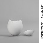 one white shaken egg  on grey... | Shutterstock . vector #159637139