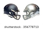 Two American Football Helmets...