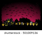 scary halloween background... | Shutterstock .eps vector #501009136