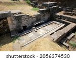 Ancient Gymnasium Sardis latrines, Ancient City Capital in Lydia, Turkey.