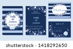 set of wedding invitation card  ... | Shutterstock .eps vector #1418292650