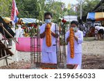 Small photo of Nong Bua Lamphu, Thailand -9 May 2022 : People performing a ceremony to worship a sacred object named Thao Wessuwan. that Thai Buddhists highly regarded in today's Asia, Thailand.