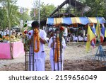 Small photo of Nong Bua Lamphu, Thailand -9 May 2022 : People performing a ceremony to worship a sacred object named Thao Wessuwan. that Thai Buddhists highly regarded in today's Asia, Thailand.