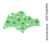 singapore asian map real estate | Shutterstock .eps vector #1057618490
