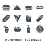 fast food icon set solid... | Shutterstock .eps vector #502150213