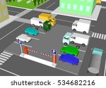 parking car  lot 3d with closed ... | Shutterstock .eps vector #534682216