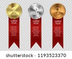 set of gold  bronze and silver. ... | Shutterstock .eps vector #1193523370