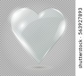 glass heart on a transparent... | Shutterstock .eps vector #563927893