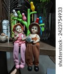 Small photo of sweet twins jori showpiece objects, jora putul, love dolls