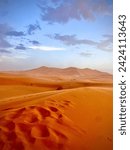 Small photo of Desierto, desert, Sahara desert, desierto del Sahara, Sahara Marruecos, Sahara Morocco, huellas de pisadas desierto, arena, sand