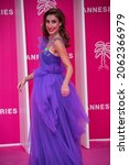Small photo of Cannes, France- October 13 2021: Shani Cohen on the pink Carpet of Canneseries Festival.