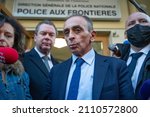 Small photo of Menton, France- January 21 2022 : Eric Zemmour went to the Saint-Louis border post in Menton. He met with officials from the PAF, the air and border police. He spoke about France's migration policy.