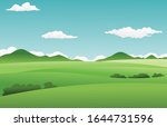 landscape summer green fields... | Shutterstock .eps vector #1644731596