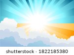 blue sky and sun rays with... | Shutterstock .eps vector #1822185380