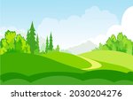 summer green fields with grass  ... | Shutterstock .eps vector #2030204276