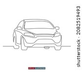 continuous line drawing of car. ... | Shutterstock .eps vector #2082519493