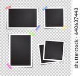 isolated paper photo frames set.... | Shutterstock .eps vector #640637443