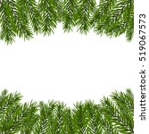 green  realistic fir branches.... | Shutterstock .eps vector #519067573