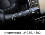 Small photo of Rain windshield wiper control lever with variable speed function. Car wiper control stick.