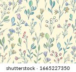 seamless pattern with meadow... | Shutterstock .eps vector #1665227350