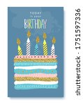 happy birthday greeting card... | Shutterstock .eps vector #1751597336