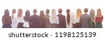 back view group of business... | Shutterstock . vector #1198125139