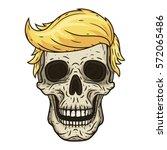 The skull of Donald Trump. Vector illustration.