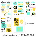 big set of  cute vector cards ... | Shutterstock .eps vector #1124622509