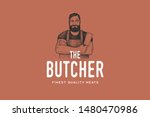 Hand Drawing Of Man Butcher In...