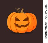 halloween pumpkin with happy... | Shutterstock .eps vector #708197686