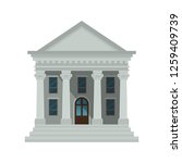 Bank Building Icon Isolated On...